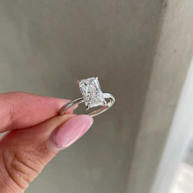 18K Yellow Gold Rings CVD HPHT Lab Grown Diamond Fancy Cut Emerald Radiant Pear Simple Gold Ring