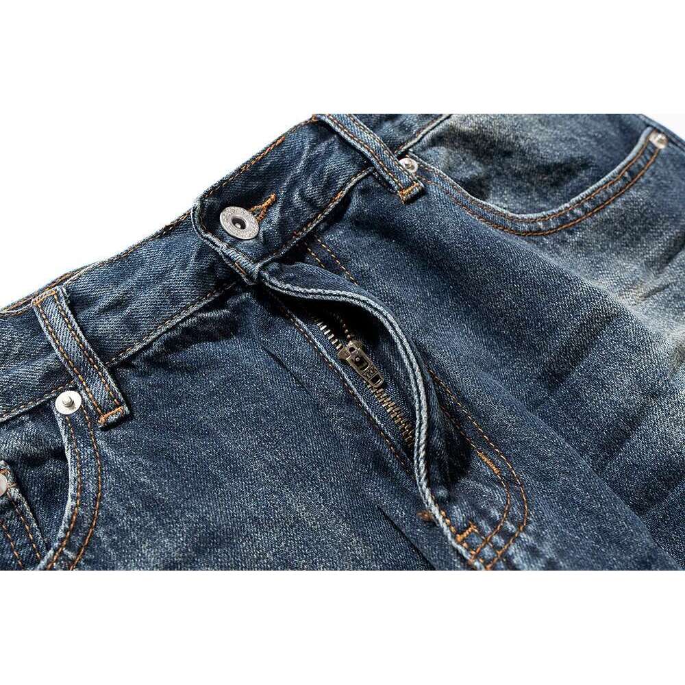 High Street Washed Hole Blue Boot Cut Mens And Women Ripped Vintage Baggy Flare Jeans Ropa Hombre Loose Denim Trousers Oversized