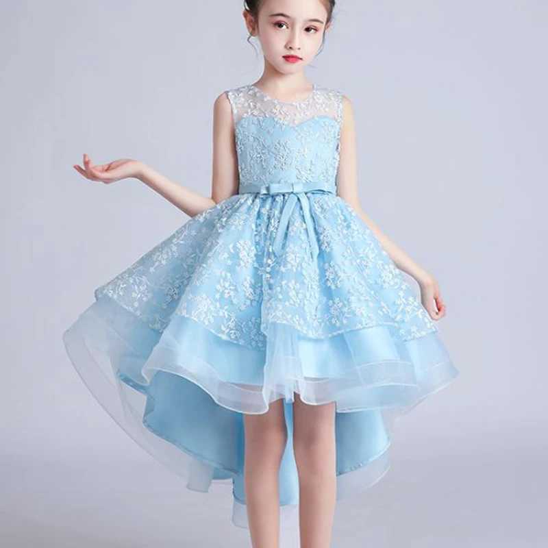 Embroidery Flower Dress Girls Wedding Par Princess Children Dresses Elegant Baby Kids Christmas Vestidos For Girls Clothing Z250214