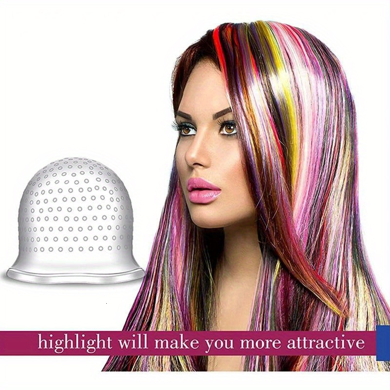 1pcs Silicone Hair Coloring Cap Hook Needle Pink Professional Dyeing Tool Highlight Dyeing Frosting Dyeing Hats Barber Hair
