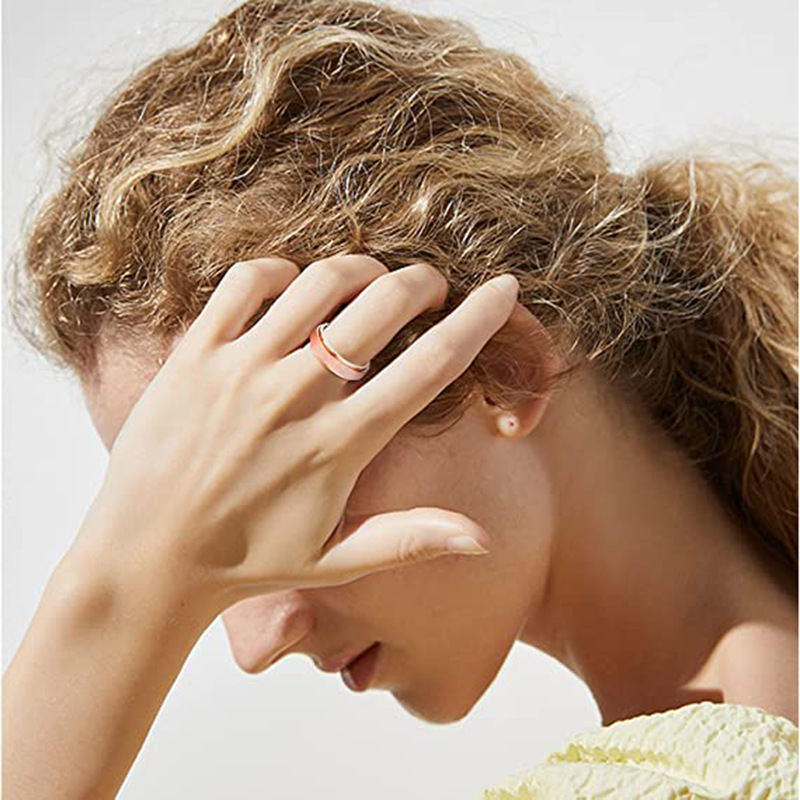 Titanium Steel Brushed Ring Rotatable Anti-Anxiety Stress Reducing Ring Ring Couple Rings love ring gold ring designer ring JZ000A13