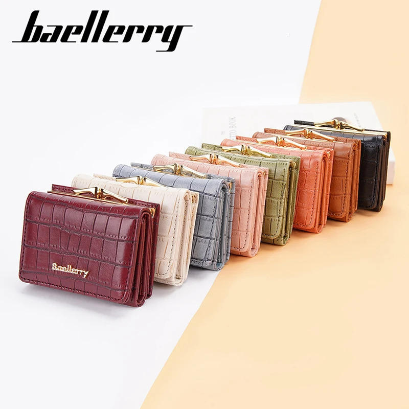 Baellerry Short Women Wallet Coin Pocket Pattern Female Purse Po Holder Wallet For Girls Hasp Card Holder 250118