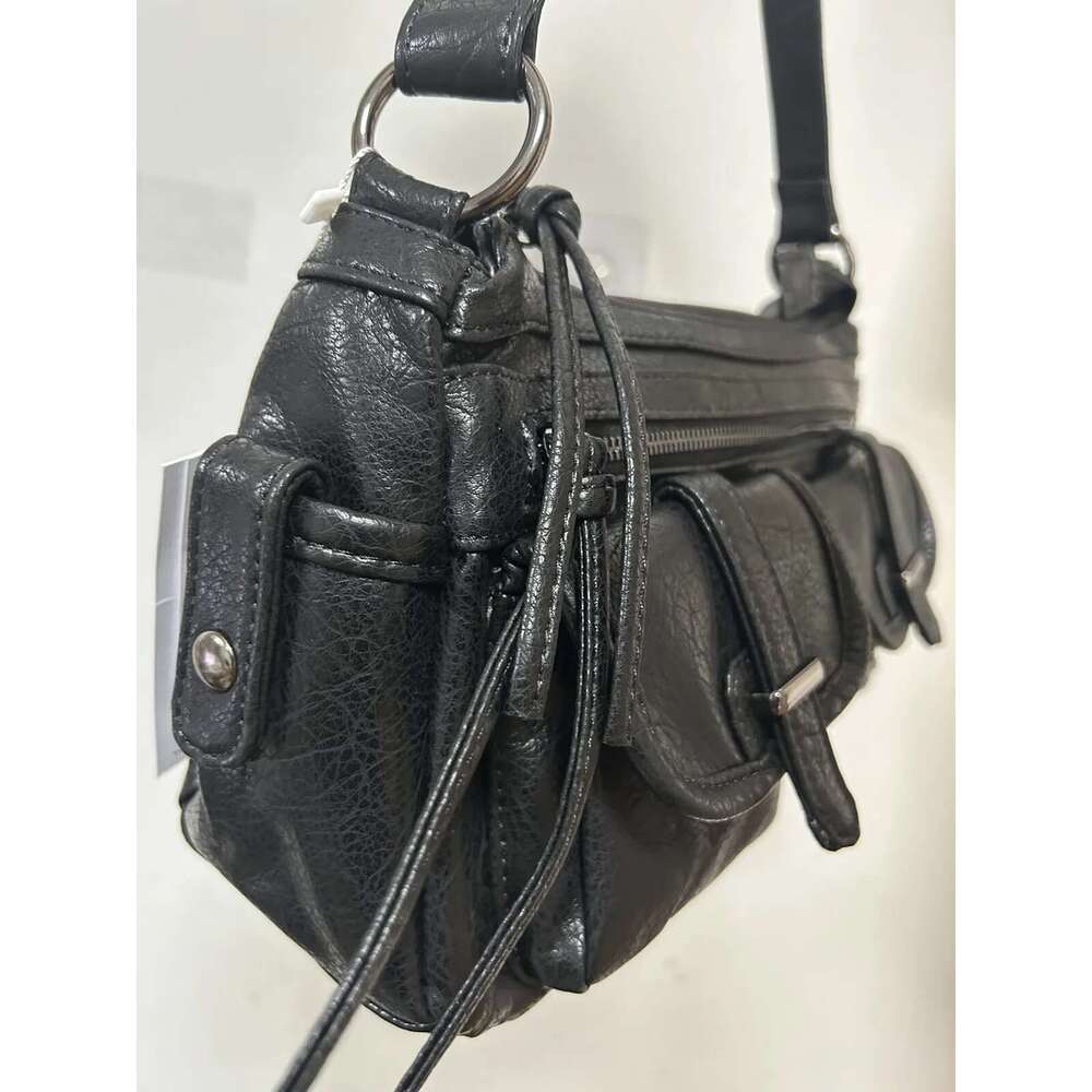 Angelkiss Women's Handbag Leopard Shoulder Fashion Top-Handle Vintage Black Dinner Multi-Pockets Flap Bag Purse