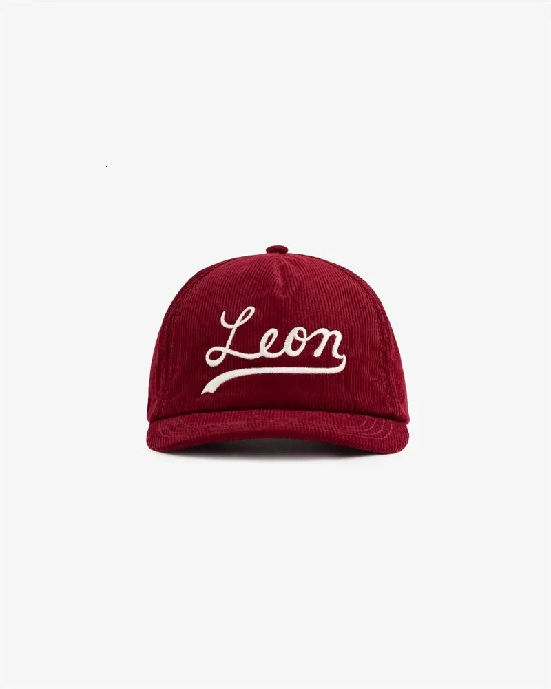 Corduroy Vintage Letter Embroidered Adjustable Baseball Hat Leon Corduroy Hat MZ182 250213