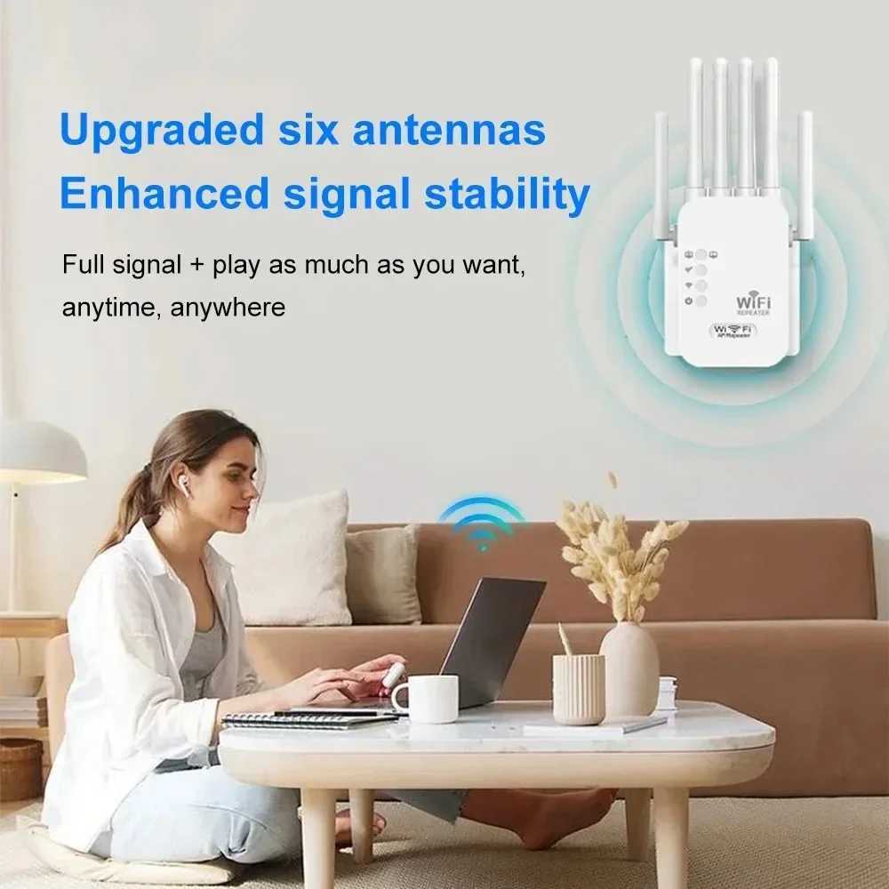 1200Mbps WiFi Repeater Wifi Amplifier Signal Wifi Extender Network Wi fi Booster 2.4G 5Ghz Long Range Wireless Wi-fi RepeaterXJ250214