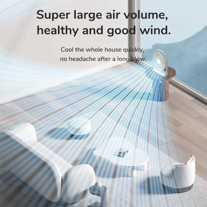 JISULIFE Desktop Fan Whisper Quiet 30H Max USB Rechargeable Bedside Desk Fan Portable Table Fan 8000mAh for Bedroom Office Z250214