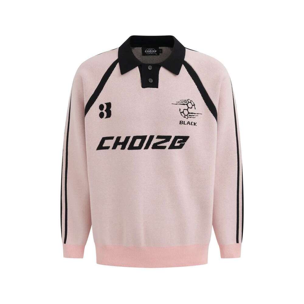 High Street Color Match Turn-Down Collar Knitted Christmas Sweater For Men And Women Autumn Casual Baggy Jersey Pullover