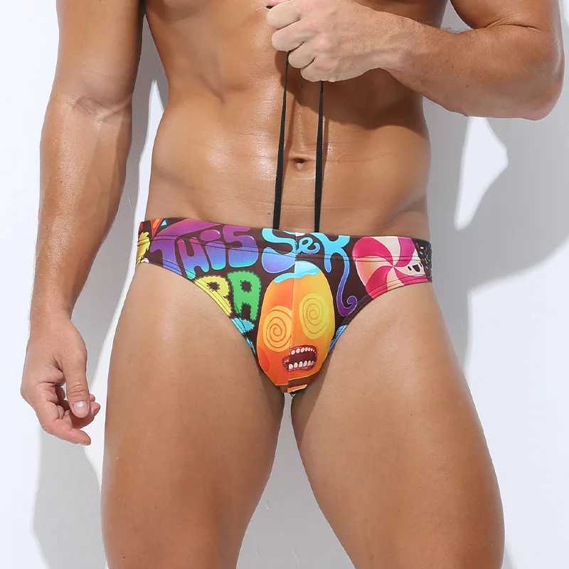 Mens swimsuits sexy low rise underwear bikini summer sports beach shorts swimsuit swimsuit W250214