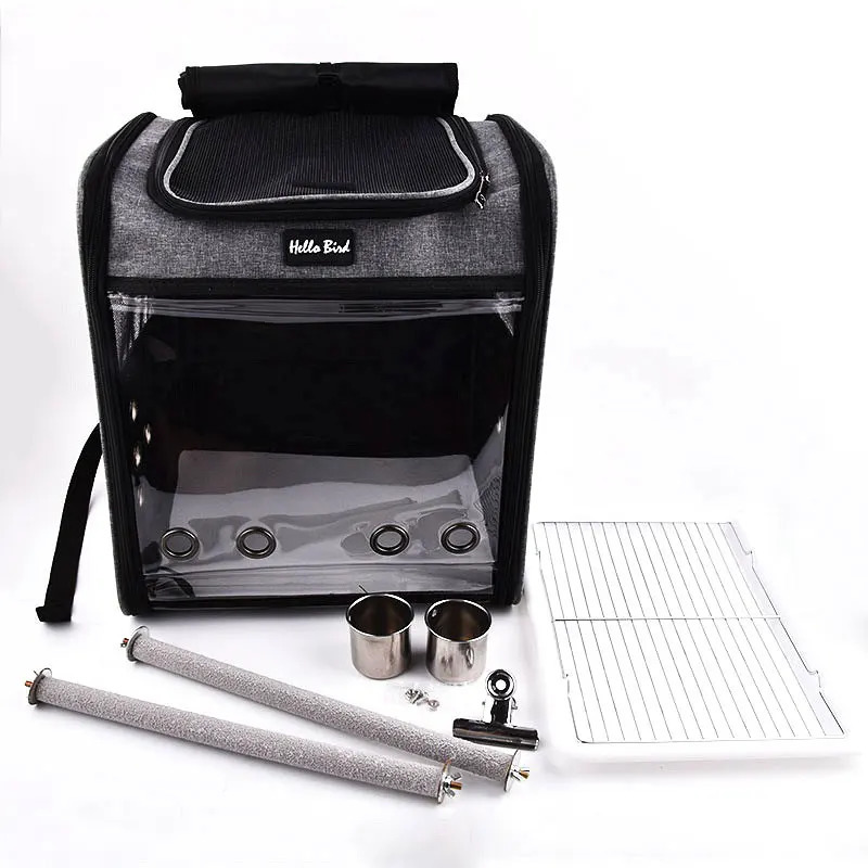 Parrot Backpack Bird Carry Cage s Bag Travel Set Pet Bird Breathable Double-shoulder Backpack Outgoing Travel Cage 250206