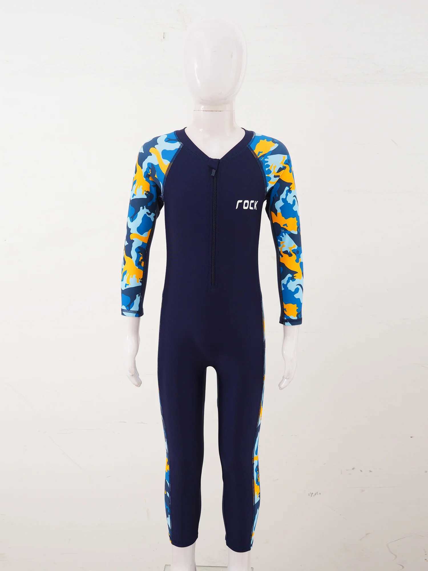 Kids Boys Rash Guard Set One-piece Sun Protection Swimsuit Swimwear Bathing Suit for Beach Pool Vacation Swimming Surfing Z250214