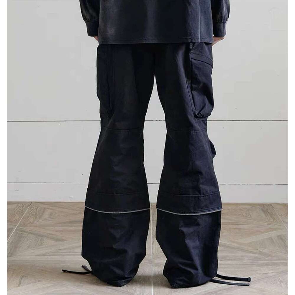 Functional Multi Pockets Overalls Pantalones Hombre Men's Black Cargo Pants Y2k Streetwear Loose Baggy Trousers Oversized