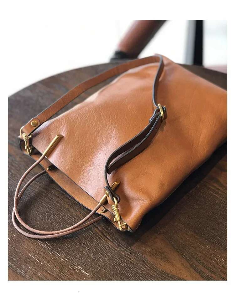 Genuine Leather Women New Retro Nature Soft Cowhide Handbag Versatile Composite Bag Shoulder Bags
