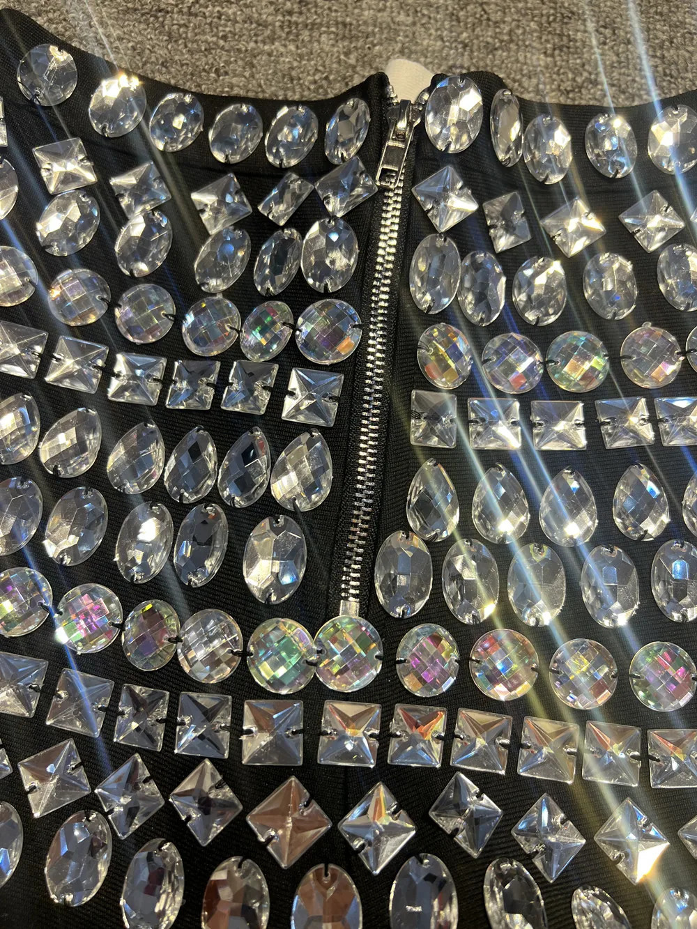30CM Length Women High End Rhinestones Bandage Shorts High Waist Evening Club Party Shorts Stage Costumes Dancer Performance 250213