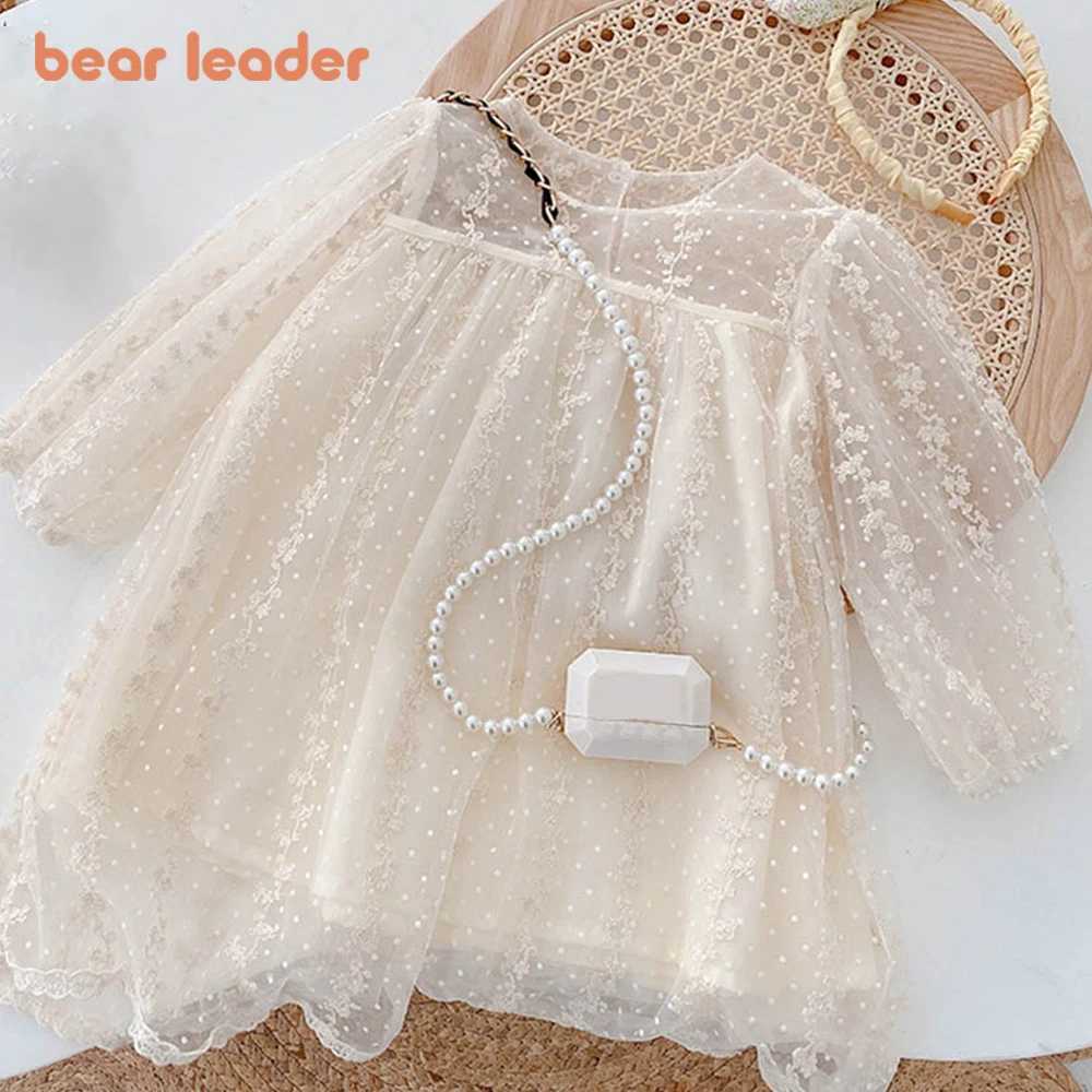 Bear Leader Lace Baby Girls Dress Long Sleeve Dresses Summer Weddings Kids Birthday Par Princess Dress Children Tulle Vestidos Z250214