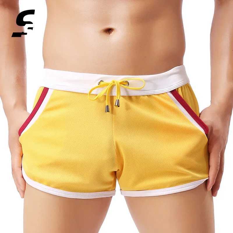 Summer swimsuit mens comfortable gym sports shorts mens swimsuit patchwork colorful beach swimming quick drying shorts W250214