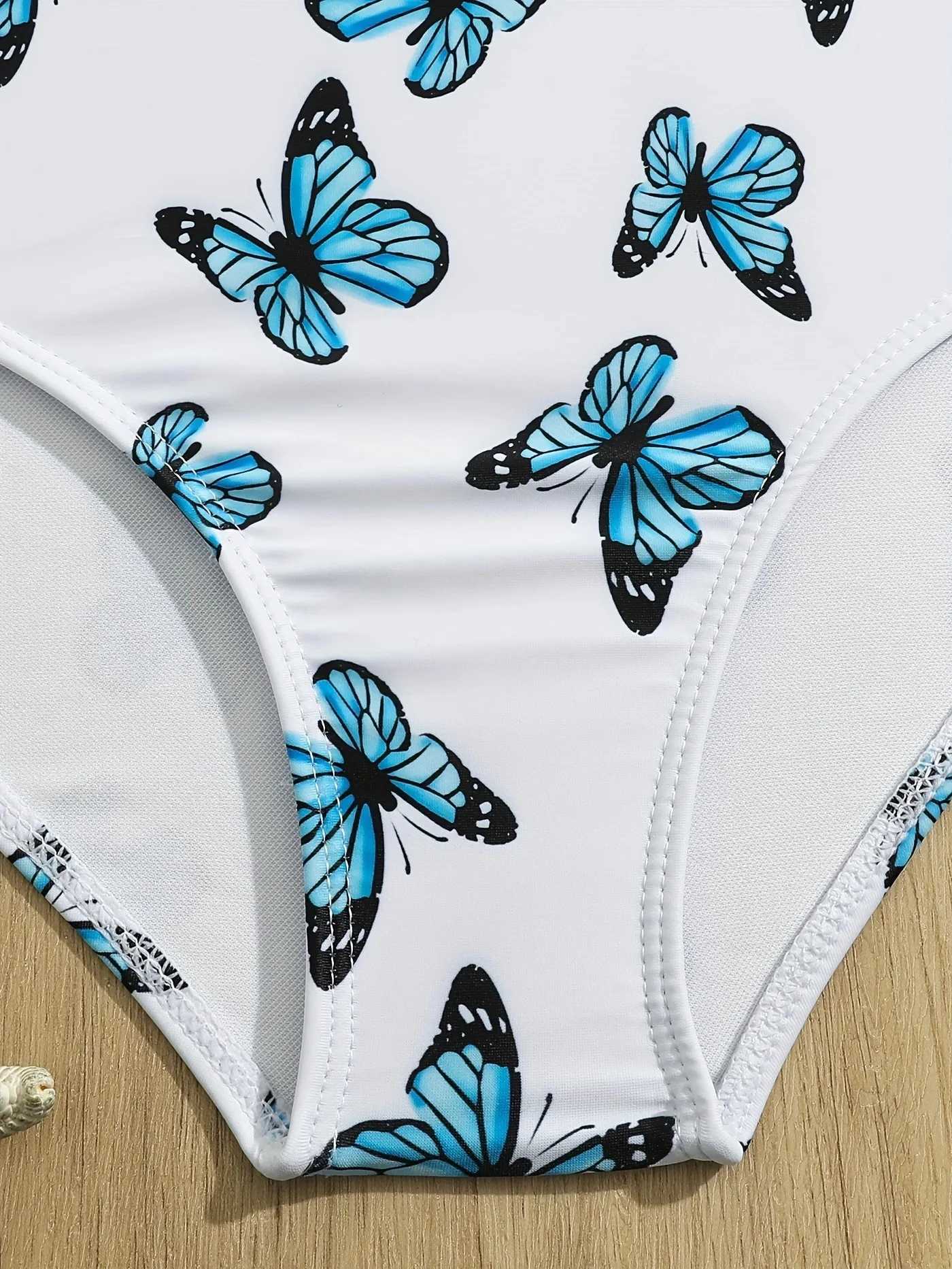 2025 Girls Swimsuit One Piece Butterfly Kids Swimwear Ruffle Childrens Bathers Bathing Swimming Swim Suit Summer Beachwear Z250214