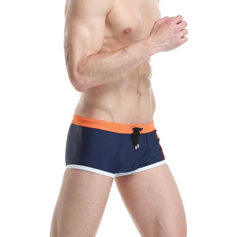 Mens low-rise boxer swimming trunks fashionable and comfortable summer adult swimming shorts W250214