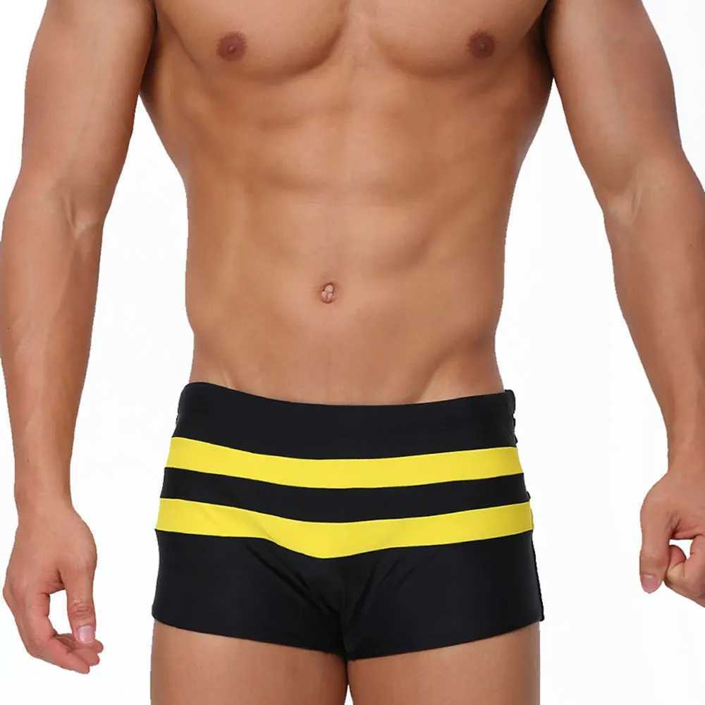 Back zipper pocket swimming suitcase mens sexy boxing shorts surfing and beach sports mens swimming trunks swimsuits swimwear W250214