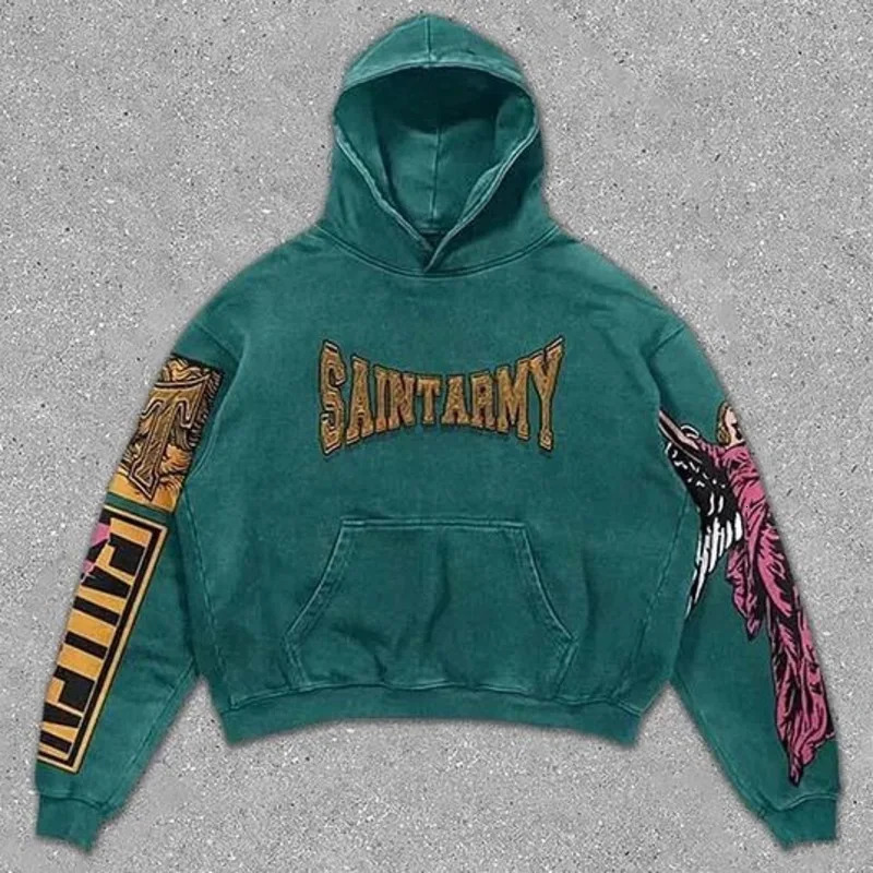 Angeling 3D Printed Mens Hoodie Autumn Winter American Retro Y2K Printed Punk Trend Slimming Pullover Womens Hoodie Couple 250213