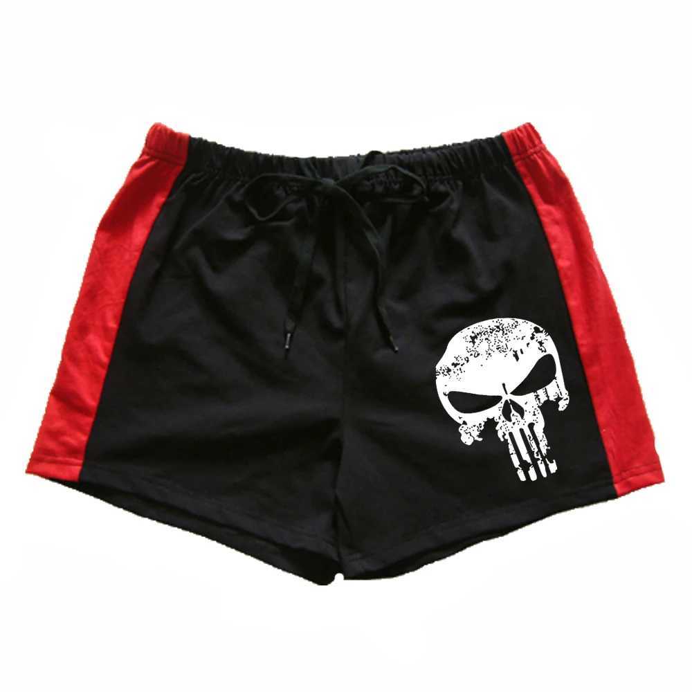 Summer men shorts mens casual shorts fitness exercise beach shorts breathable skull shorts jogger mens brand shortsXJ250213