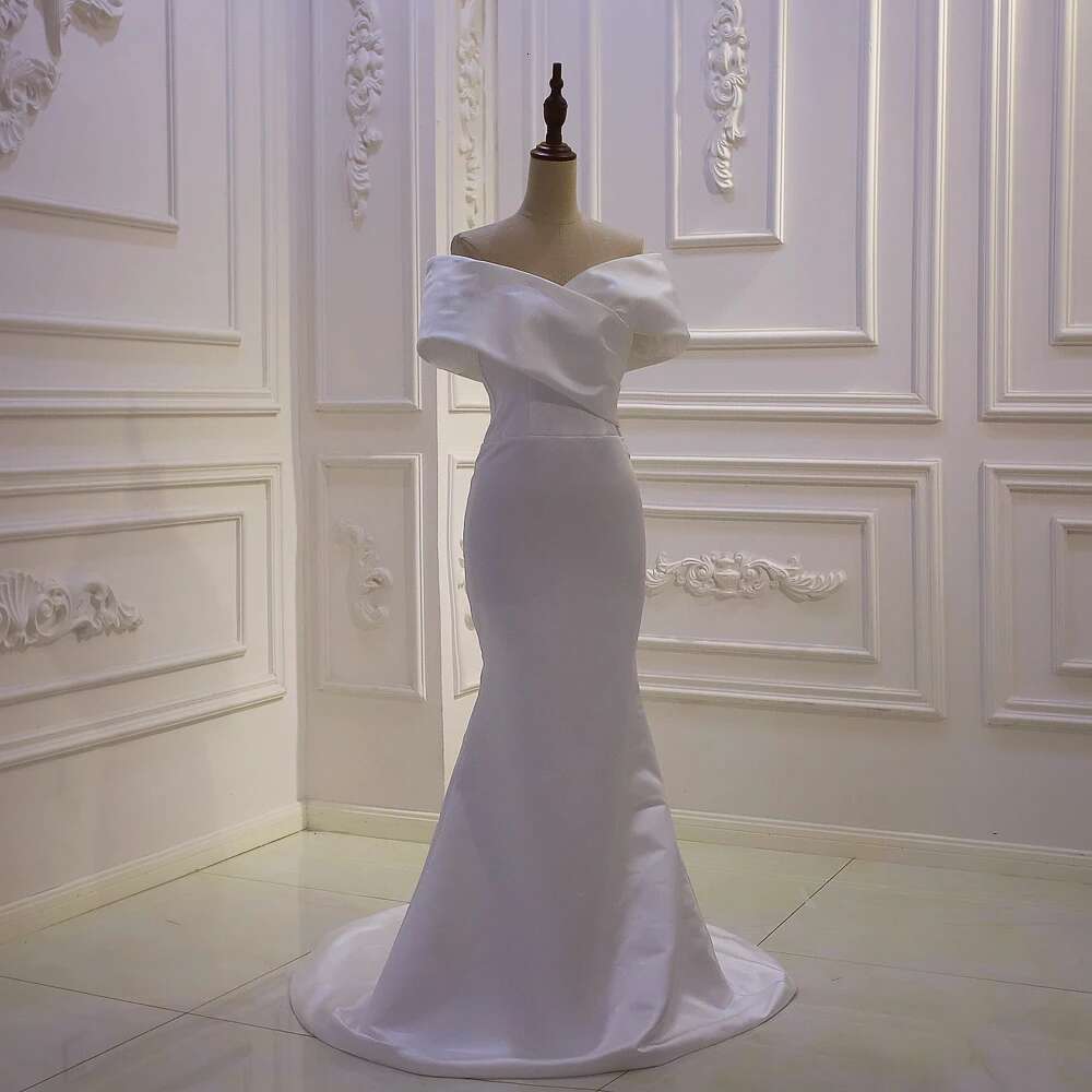 Customized Simple Off Shoulder 2 in 1 Stain Mermaid quinceanera Wedding Dress