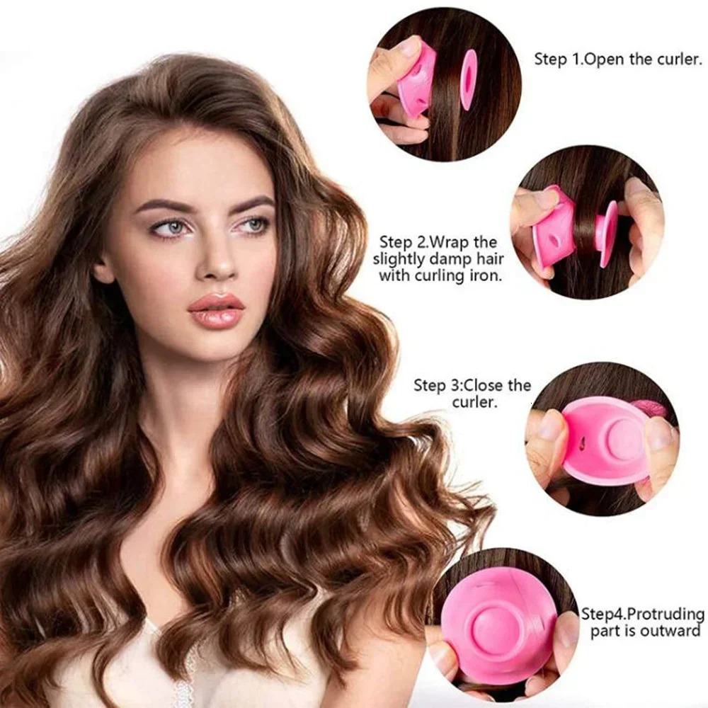10Pcs/lot Heatless Hair Curlers No Heat Hair Rollers Soft Silicone Curls Sleeping Lazy Curling Rods Wave Formers Styling Tools 250214