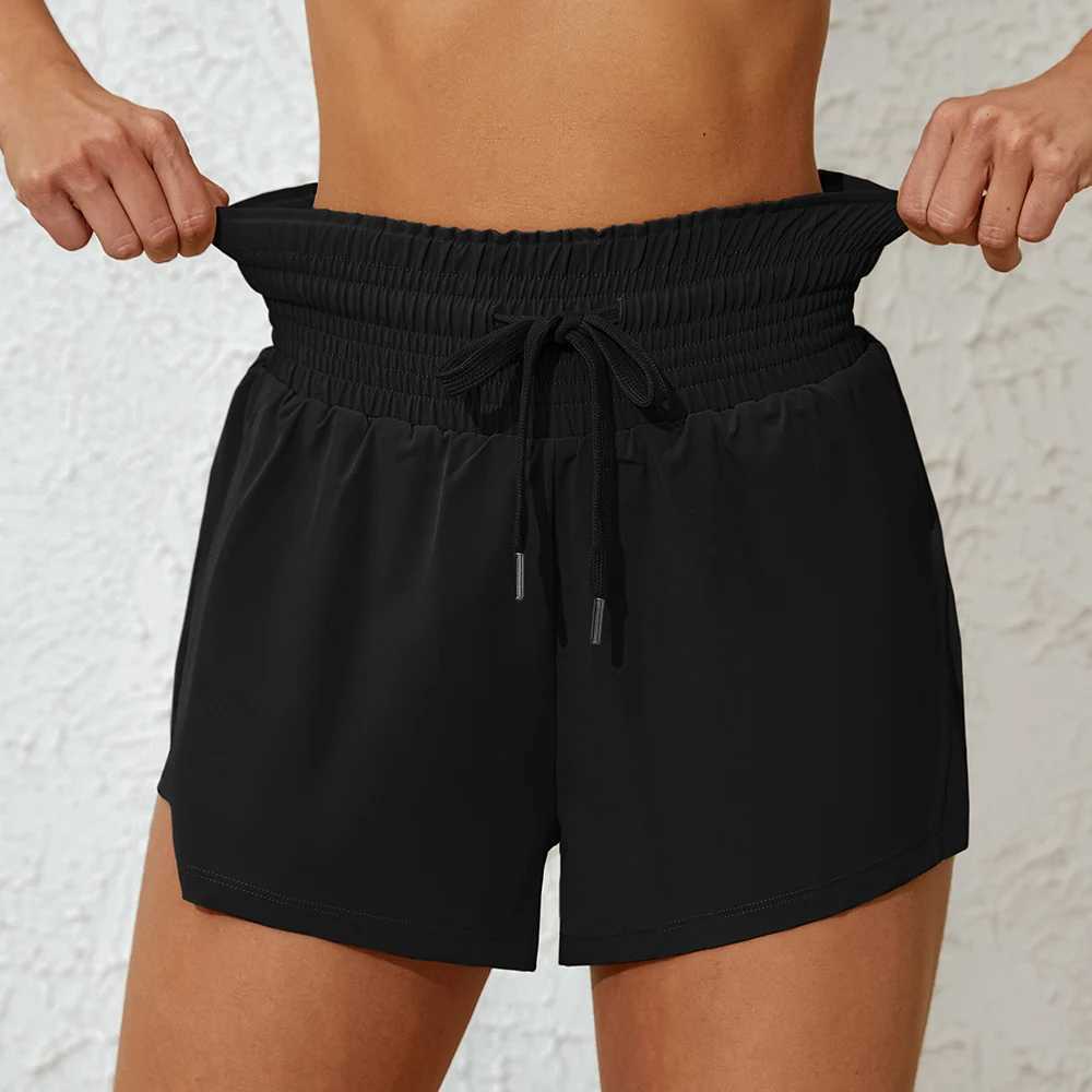 Anfilia Women Swimming Trunks High Waistband High Elastic Quick Dry Built In Linner Mesh Hem Cut with Inner Pocket Bikini Bottom W250214