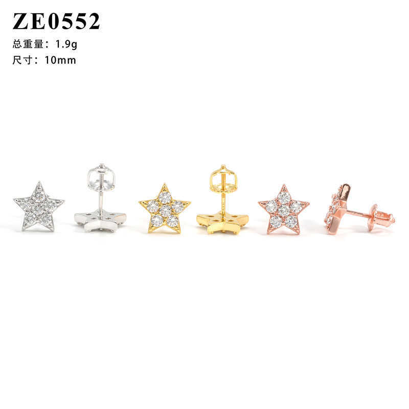 ZUANFA new 925 silver moissani flower shaped earrings high-end temperament niche earrings