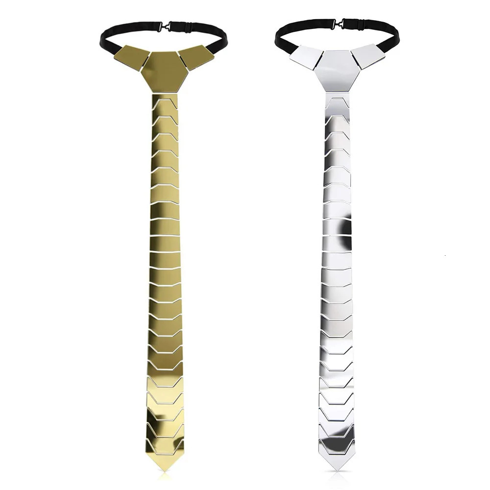 4 Colors Fashion Metallic Mirror Necktie Gold Silver Bling Ties Slim Fit Lover Gift Wedding Groom Accessory HextieDJ Singer 250213