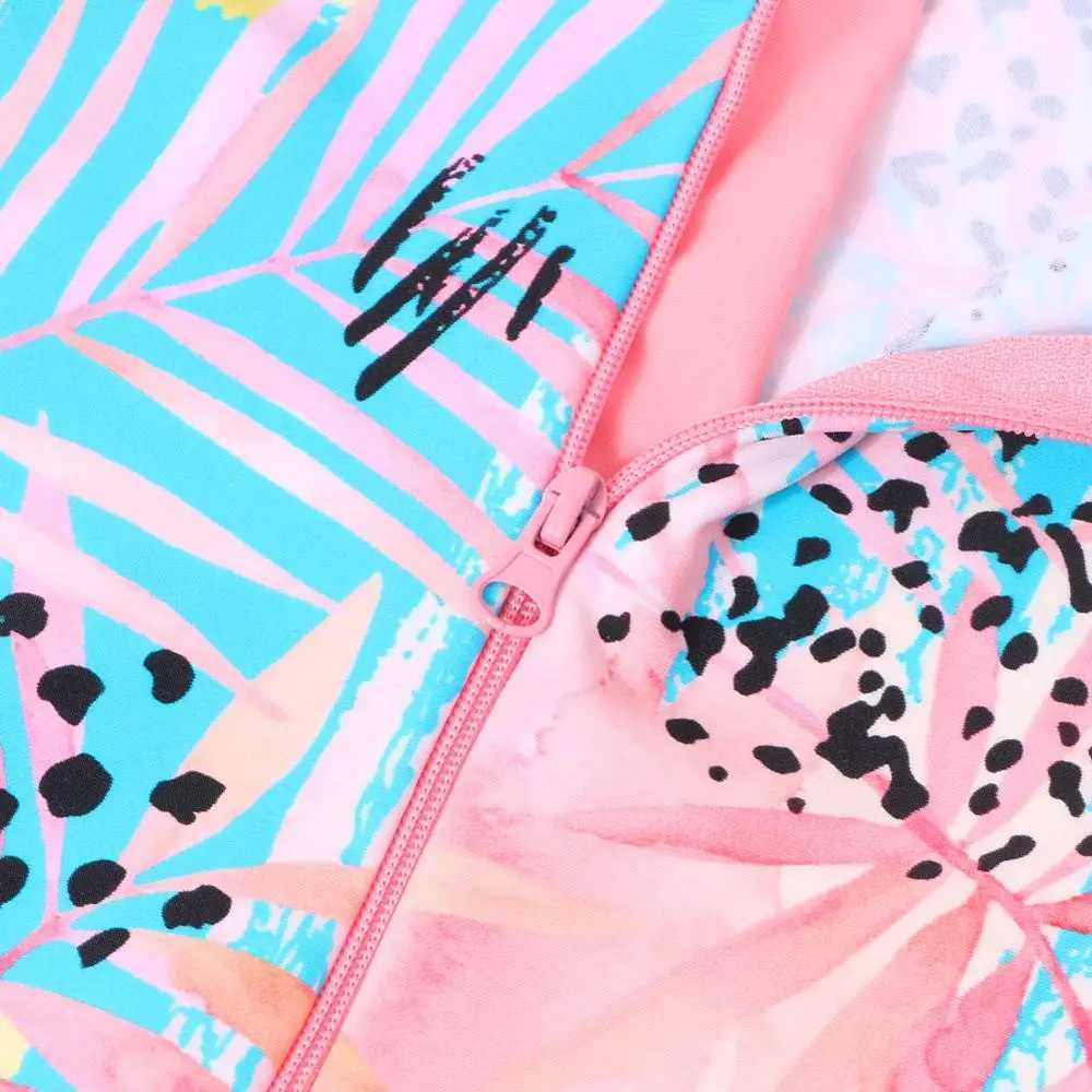 BAOHULU Kids One-Piece Swimsuit UV 50+ Protective Summer Rash Guard Long Sleeve Mix Peach Color Swimwear Water Sport Costumes Z250214