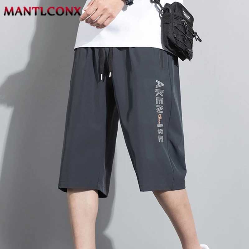 New Fashion Sports Shorts Men Elastic Waist Shorts Male Breathable Quick Dry Comfortable Mens Short Pants Men Bottom Black XXXLXJ250213