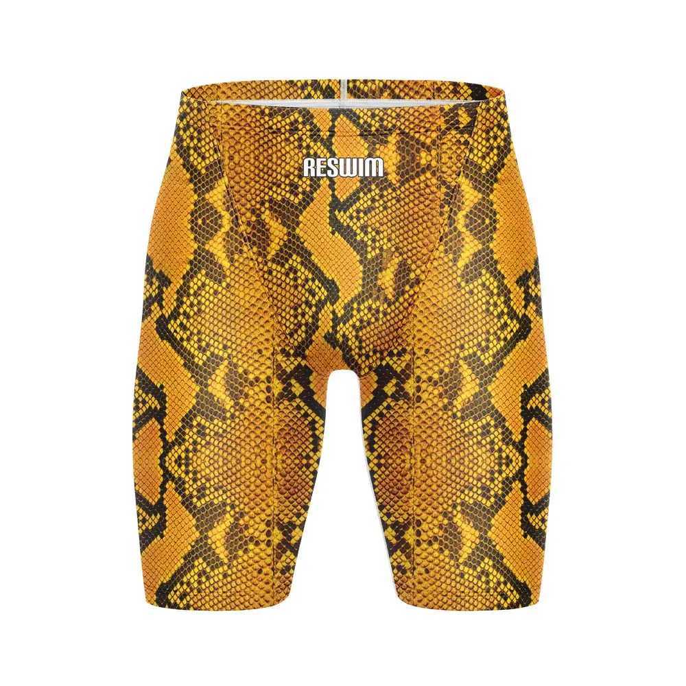Summer Mens Printing Swim Jammer Shorts Athletic Training Swimsuit Beach Swimming Trunks Swimwear Lycra Tights Surfing Shorts W250214