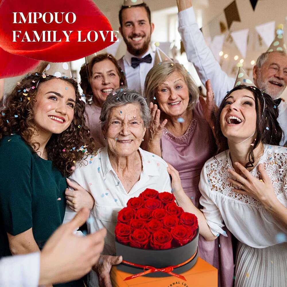 24Pcs Artificial Bouquet Heart Shape Rose Box 100 Languages I Love You Necklace Eternal Roses Valentine's Gift For Her