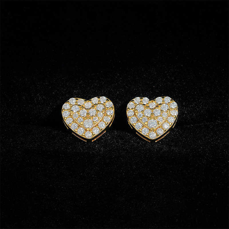 Wuzhou Mosangshi Earnail s925 Silver Personalized Heart shaped Earnail Hip Hop Earaccessory