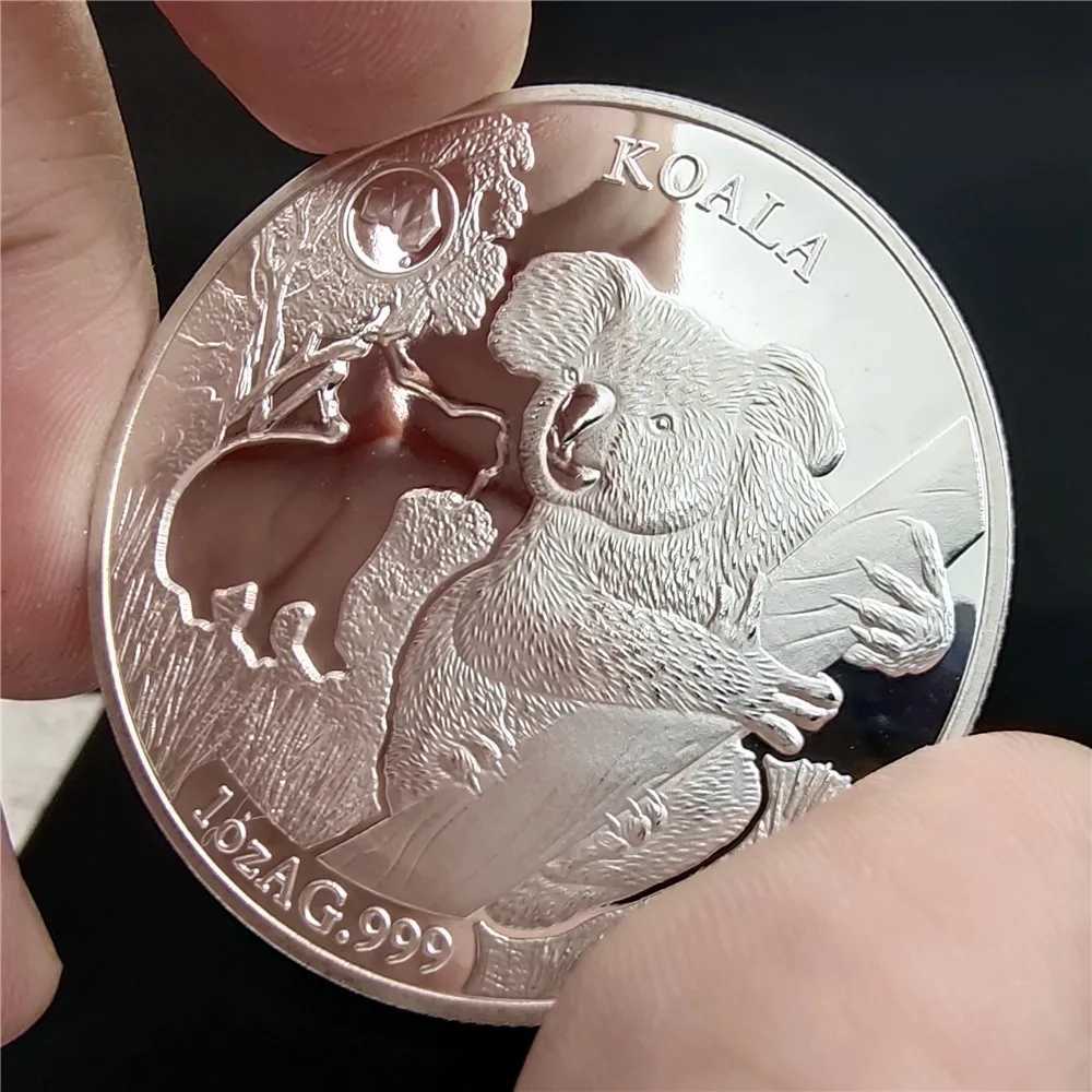 6PCs 2019 Australia Silver Coins Koala Saltwater Crocodie Kangaroo Snake 1 OZ Animal Silver Coin Elizabeth Souvenir GiftsXJ250214