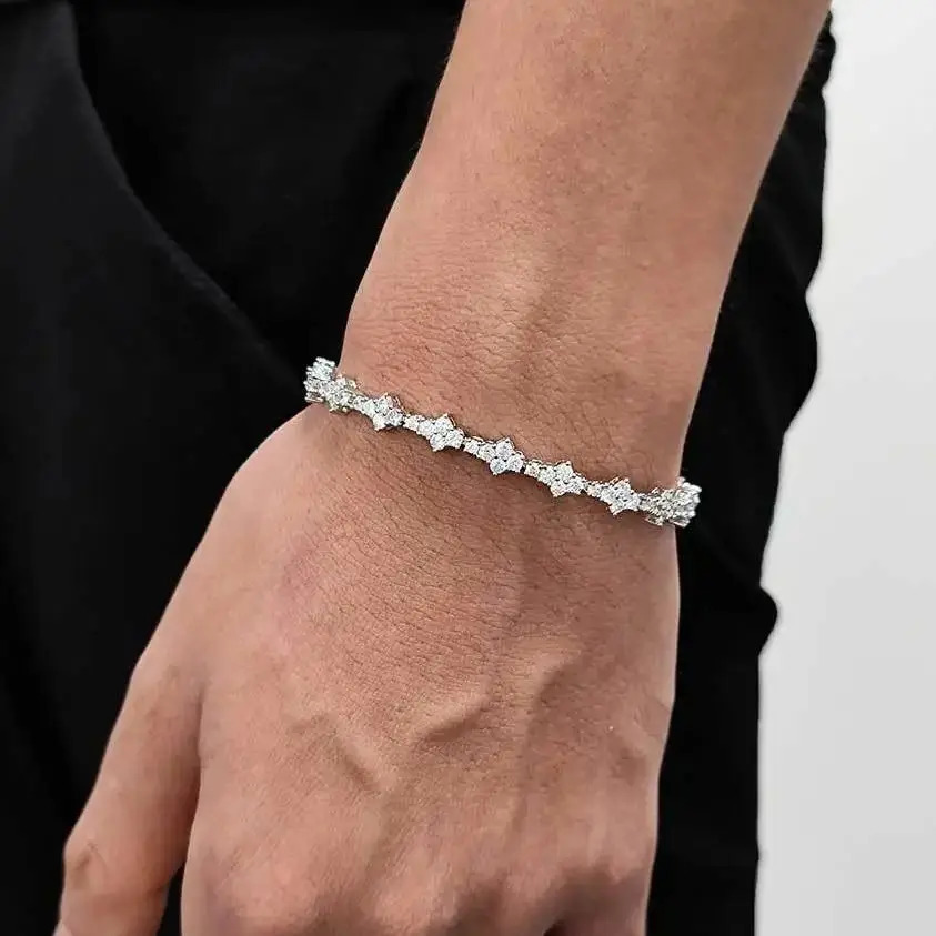 Iced Out Cubic Zirconia Tennis Bracelet Layering Bracelets Trendy Stuff for Men Women 250211