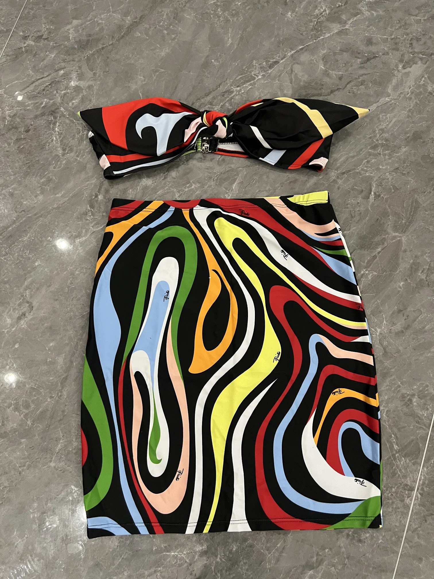 2025 High Waist Bikini Bow Bikinis Women Swimwear With Skirt Beachwear Colorful Bathsuit 250213