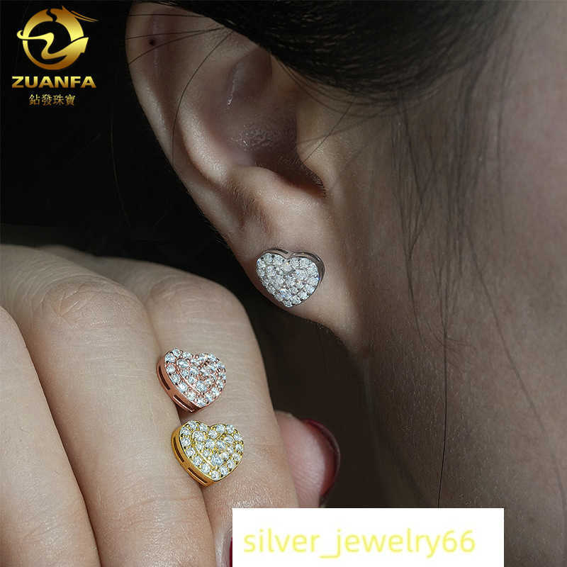 Wuzhou Mosangshi Earnail s925 Silver Personalized Heart shaped Earnail Hip Hop Earaccessory