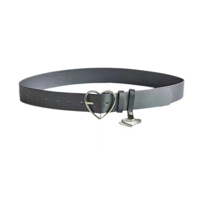 Heart pin buckle teenage girls Harajuku fashion jeans belt cute waist love belt simple versatile heart-shaped