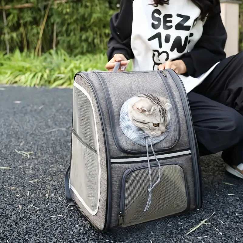 Others Dog Carrier Airline-approved Pet Backpacks Breathable Mesh Pet Cat CarrierFully Ventilated Mesh Cat Backpack For Travel H250213