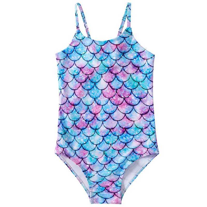 Childrens summer mermaid new swimsuit girls one-piece swimsuit girls hot spring suspender swimsuit Z250214