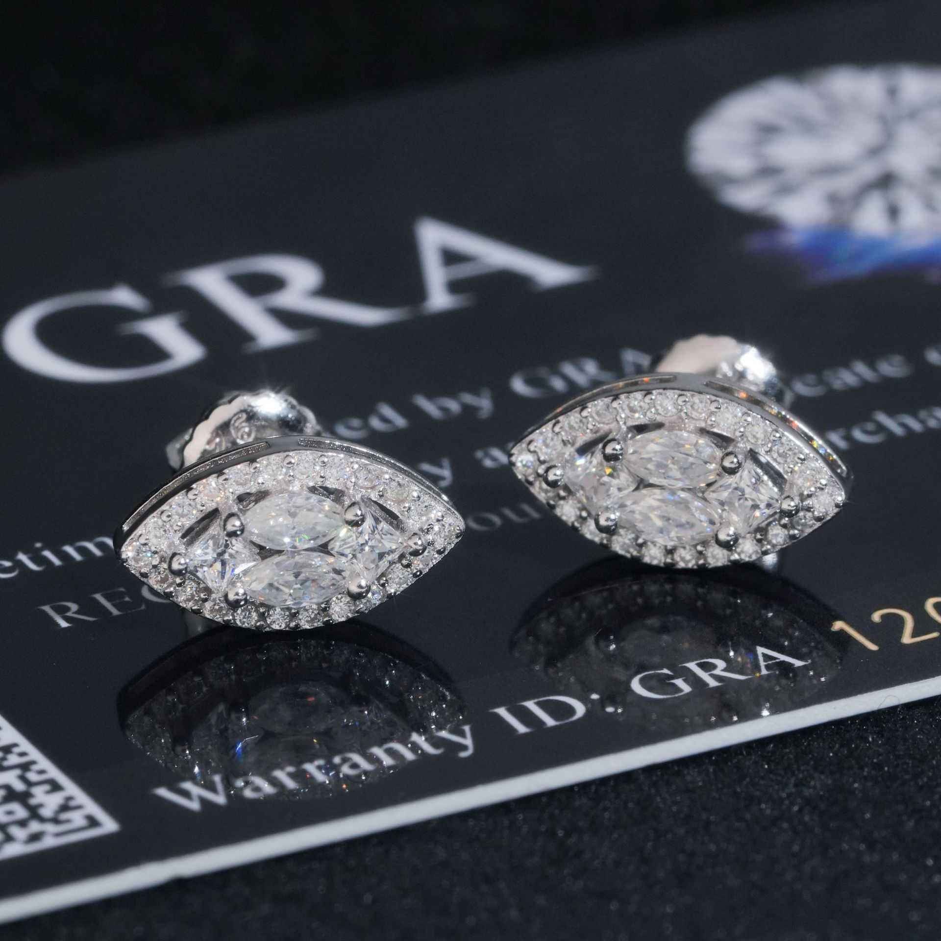 Diamond hair high-end earrings hot selling hip-hop 925 silver moissanite mens and womens trendy HipHop earring accessories