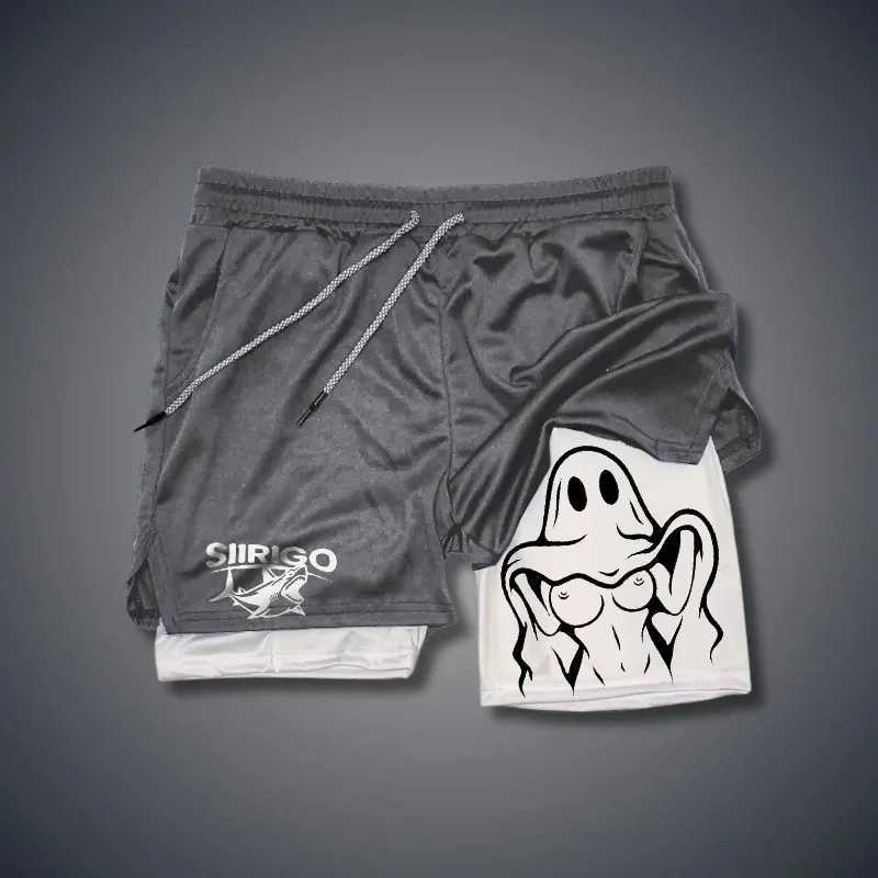 Double Layered Fitness Shorts For Mens Summer Slim Fit Quick Drying Breathable Shorts For Mens Sports And Fitness WearXJ250213