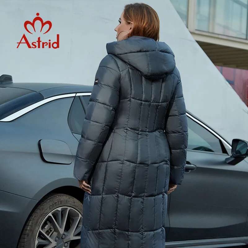 Astrid 2022 New Winter Women's Coat Women Long Warm Parka Plaid Fashion Thick Jacket Hooded Plus Size Female Clothing 9546