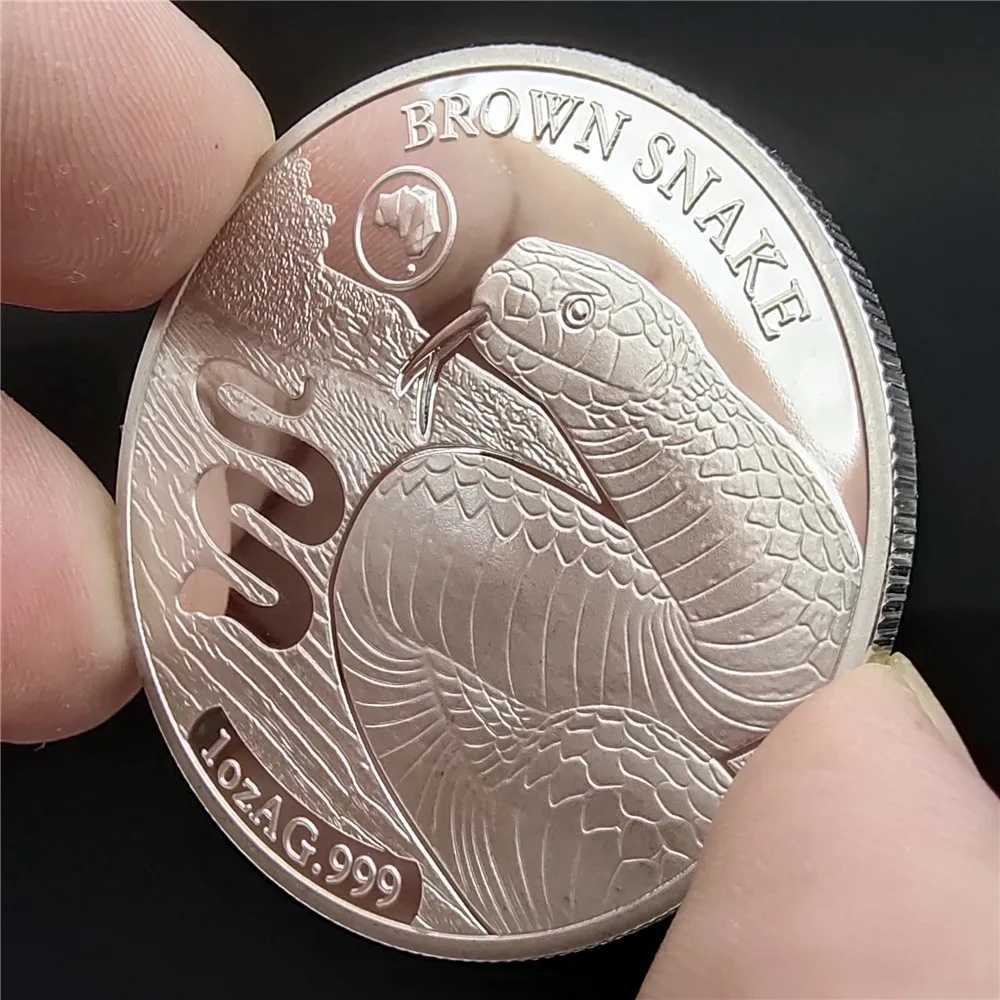 6PCs 2019 Australia Silver Coins Koala Saltwater Crocodie Kangaroo Snake 1 OZ Animal Silver Coin Elizabeth Souvenir GiftsXJ250214
