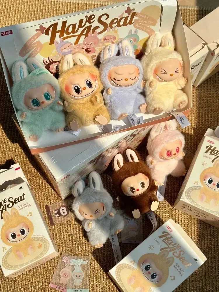 LABUBU THE MONSTERS Anime Figure Have A Seat Series PVC Pendant Doll Model Toy Kawaii Monster Replica Keychain Toy Birthday GiftT250214