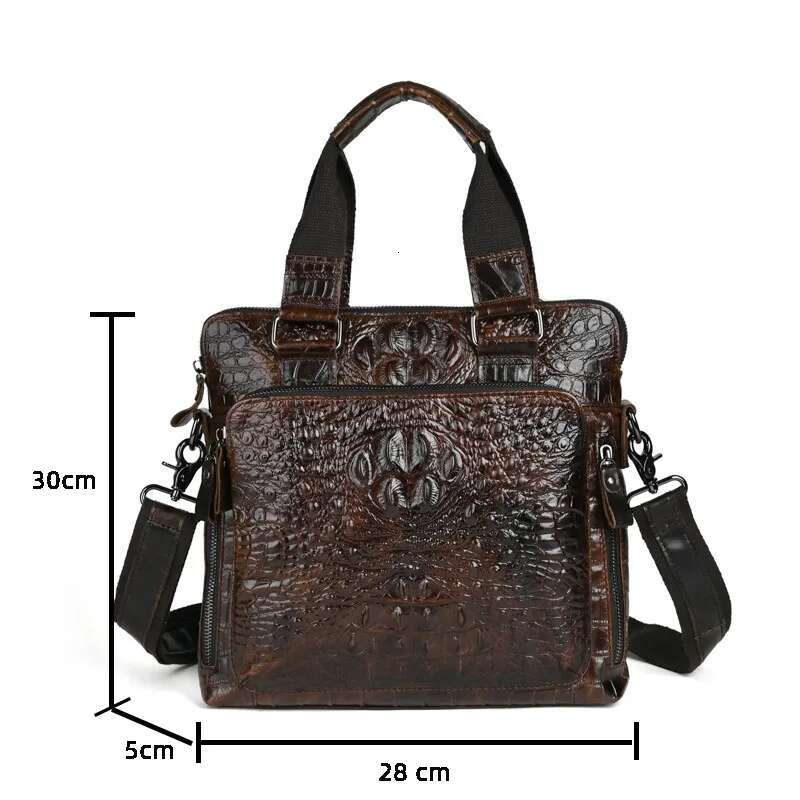 Vintage Men's Shoulder Bags Genuine Leather Male Messenger Bag For A4 Paper Briefcase Large Capacity Travel Handbag