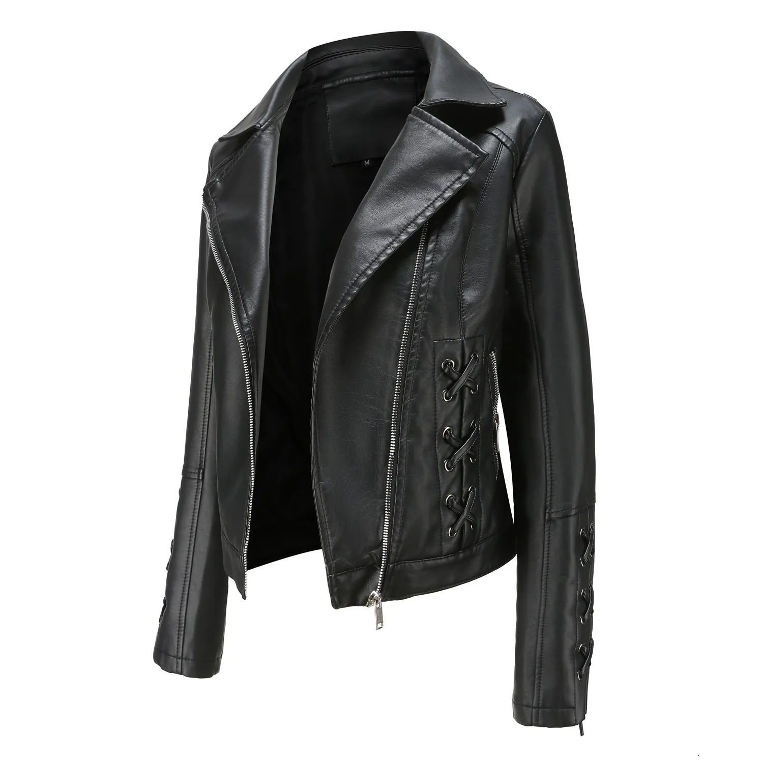 Fashion Womens Jacket Rock and Roll Leather Jacket Cleaning Single PU Leather Motorcycle Temale Womens Leat 250213