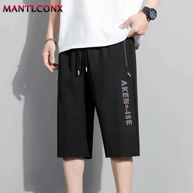 New Fashion Sports Shorts Men Elastic Waist Shorts Male Breathable Quick Dry Comfortable Mens Short Pants Men Bottom Black XXXLXJ250213