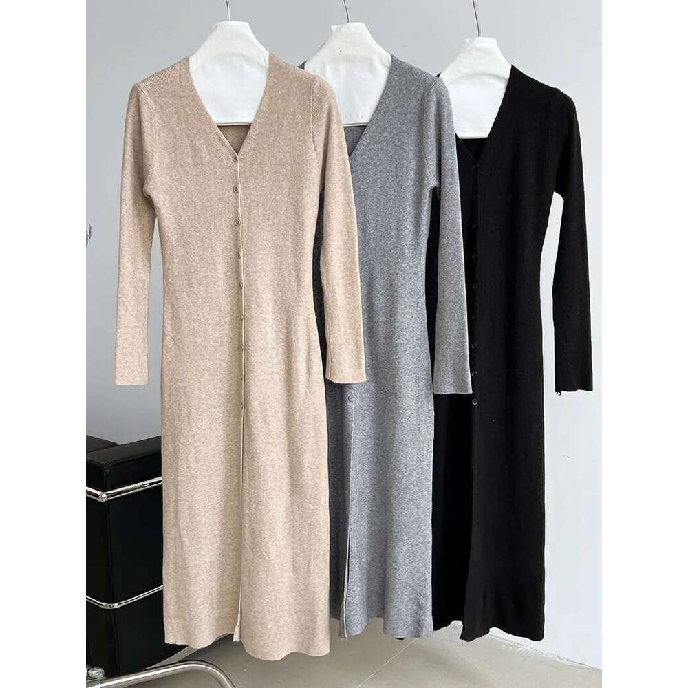 Women's Lightweight Slim Fit Knit Cardigan Dress For Fall